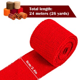 Whaline 8 Burlap Ribbon Roll - Assorted Fall Wired Wrapping, Rustic Plaid Red Orange Brown Nature Craft for Gift Wrapping, Thanksgiving, Christmas, Wedding, Autumn Harvest Wreath Decor, 26 Yard