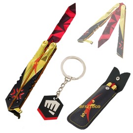 Generic Valorat Knife Prop Game Sword Karambit Knife Red Ruby Champion Knife 2022 Game for Cosplay, Gaming Accessories, Home Decor (A)