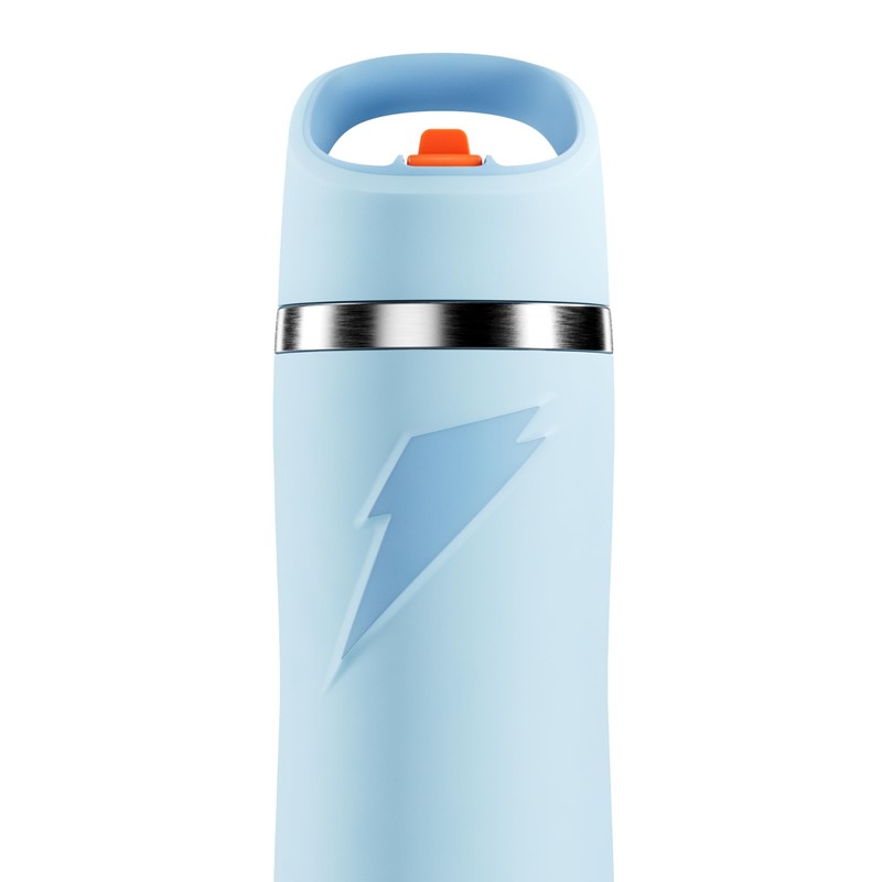 Gatorade Overtime 22 oz Stainless Steel Bottle, Straw Cap, Blue,