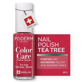 PODERM Vegan Nail Polish with Tea Tree & Biotin - Rose Red