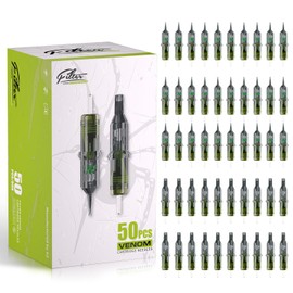 EZ Tattoo Venom Needles Set - 50 Pieces #10 Mixed (3RL 5RL 7RL 9RL 3RS 7RS 9RS 9M1 7RM 9RM) Bugpin Tattoo Needles for Tattoo Machine