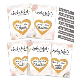 Jolicoon 9 Pregnancy announcement scratch off cards - Big family - Golden Glamour - Baby announcement scratch off tickets
