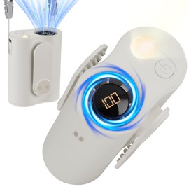 Portable Waist Fan Clip On Belt - Cooling Personal Shirt Fan, Strong Airflow, 5 Speeds, for Outdoor Working Camping Beach Travling Hiking, White