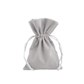 BEST-DIAMOND Pack of 10 High Quality Velvet Pouches Jewellery Bags Small Silver Grey 10 x 15 mm