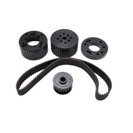 1 Set SHLPDFM Black Billet Aluminum SBM Gilmer Belt Drive Pulley Kit Fits for Small Block Mopar 318 340 360