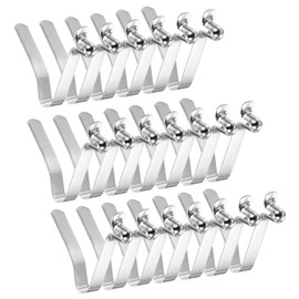 PATIKIL 8.5 x 7mm Kayak Paddle Snaps, 20 Pack Tent Pole Clips Steel V Shaped Single Pin Push Button Spring Clips Lock Tube Pole Clips for Camping Awning, Silver Tone, 36mm Long