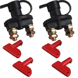 OCR Battery Disconnect Switch with Keys, 2Pcs 12V-24V Battery Kill Switch Isolator Disconnect Cut Off Power for ATV Car Auto, On Off Battery Master Switch with Waterproof Key and Cover