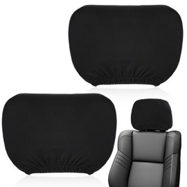 2 Pcs Car Seat Headrest Cover, Car Headrest Covers, Universal Headrest Covers for Cars & Trucks, Soft Car Seat Head Rest Cover Protector for Most Vehicle Models, Black