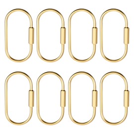 8pcs Brass Key Ring, Gold Screw Lock Keychain for Keys, Bags, Accessories, Luggage Tags, Pet Collar Clips, Stylish Simple Car Key Organizer