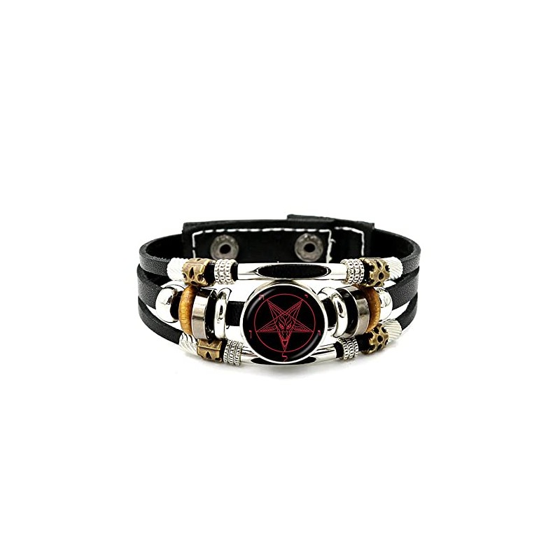 Cioaqpyirow Satanic Baphomet Inverted Pentagram Bangle Gothic Bracelet Goat Bangle