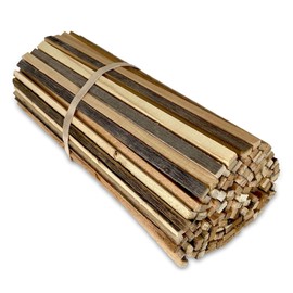 Scrap Wooden Stick Bundle (12” x 0.25”) – Reclaimed Wood Craft Sticks for House, School Projects, or Decoration – Thin Wooden Slats for DIY Ornaments – 1 Pound of Unfinished Wood for Crafts & More