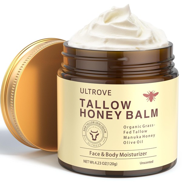 ULTROVE Beef Tallow and Honey Balm for Skin, Natural Face