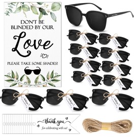 Kanayu Wedding Favors for Guests 100 Pair Wedding Party Sunglasses Gifts Wooden Love Wedding Sign Decor Black Mr Mrs Glasses Bulk (Fresh)