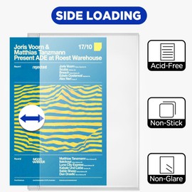 11 x 17 Page Protectors, 50Pack, Vertical Protective Sheets, Side Loading, Ledger Size Document Holder, Sheet Protectors for 3 Ring Binder, Archival Safe