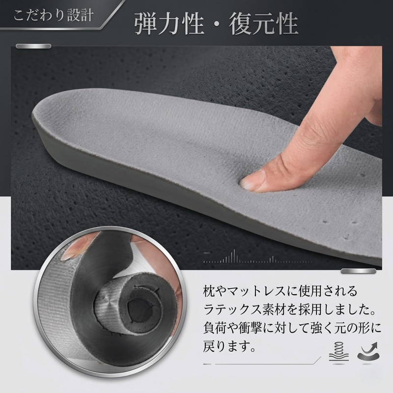 eziu insole 3D arch support, shock absorption, foot arch, memory