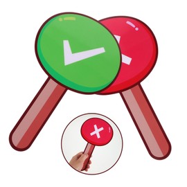 GRIRIW 2Pcs Handheld Voting Paddle Multi Function Game Board for Classroom Interactive Teaching PVC with Reinforcement for Voting and Assessment