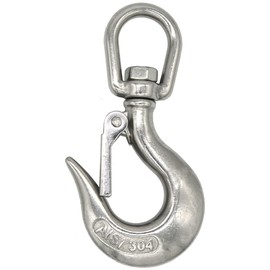 AMANKA Carabiner with Swivel 5x115mm Stainless Steel Rotating Joint to Hang Swing Chairs Punching Bags max 150Kg