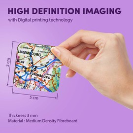 1 x Square MDF Fridge Magnet - Luxembourg Arlon Belgium Map Travel 45633