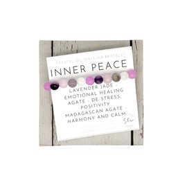 Inner Peace Crystal Bracelet - Crystals for Peace of Mind - Purple Crystal Bracelet, Purple Jade Crystal Bracelet - Beaded Peace Bracelet (6 inch Small)