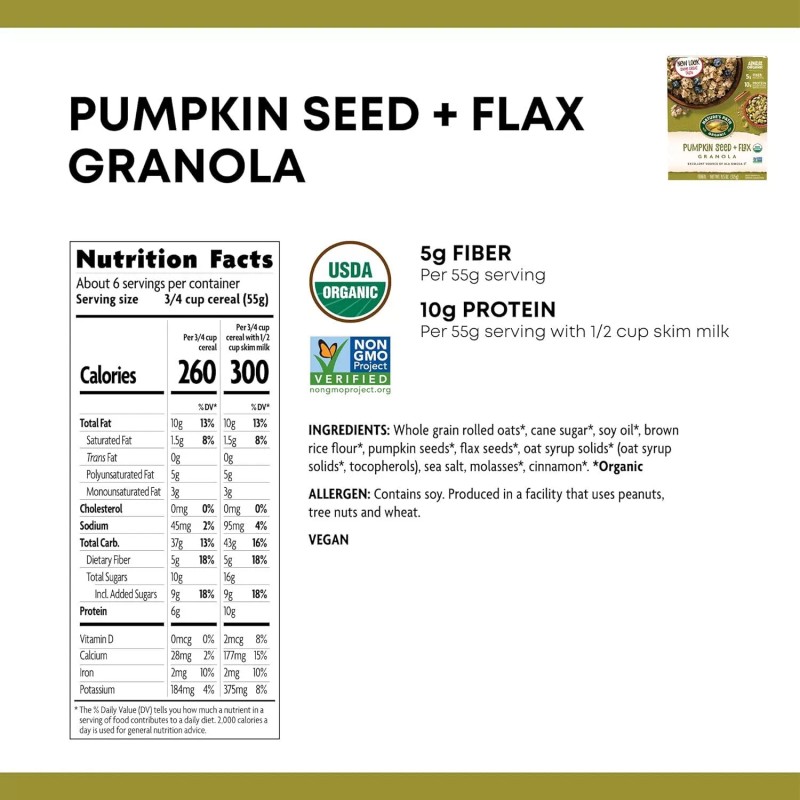 Nature`s Path Nature'S Path Organic Flax Plus Granola Pumpkin 11.5