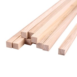 JIHUOO 10 Pcs 30 cm Square Wooden Dowel Rods Unfinished Wood Craft Sticks Strips Woodworking Sticks Model Making Sticks Art Project Sticks 10 mm