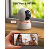 TMEZON Indoor Security Camera 2K,Pan/Tilt Wi-Fi Pet Camera with Vicohome