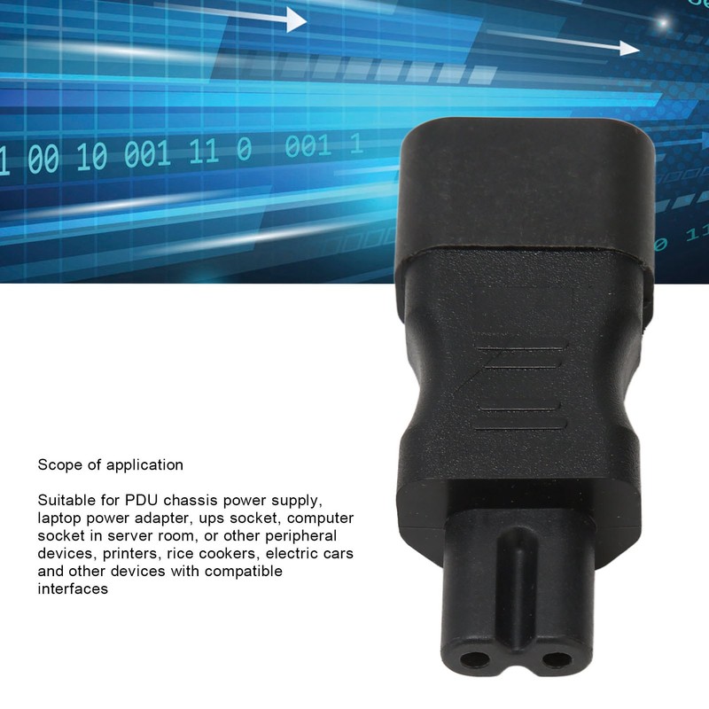 4Pcs IEC320 C14 to IEC320 C7 Power Adapter Universal Black