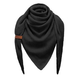 CMTOP Schal Damen Winter Dreieckstuch Große Warme Ponchos Frauen Schal Strick Dreieck Schal Weiches Einfarbig Dreieckstuch Tuch Damen(Schwarz,Einheitsgröße)