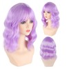 Mxayhnajxl Purple Wigs for Women,Light Purple Bob Wavy Wig with