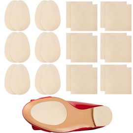 24 Pcs Non-Slip Shoes Pads Adhesive Shoe Sole Protectors, High Heels Anti-Slip Shoe Grips, Noise Reduction for Men&Women's Boots, Flats Etc (Beige)