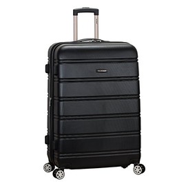 Rockland Melbourne Hardside Expandable Spinner Wheel Luggage, Black, Checked Large 28"