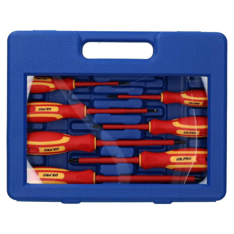 VDE Insulated Electricians Electrical Screwdriver Set Pozi and Flat Headed