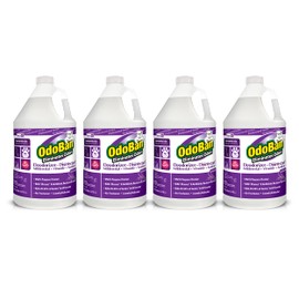 OdoBan Professional Disinfectant and Odor Eliminator Concentrate, 4-Pack, 1 Gallon Each, Lavender Scent