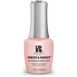 Red Carpet Manicure Fortify & Protect Light Coral Crème Gel Polish for Strong, Healthy Nails - Infused with Vitamin A & Biotin - (No Damsels Here) Led Nail Gel Color, 0.3 Fl Oz