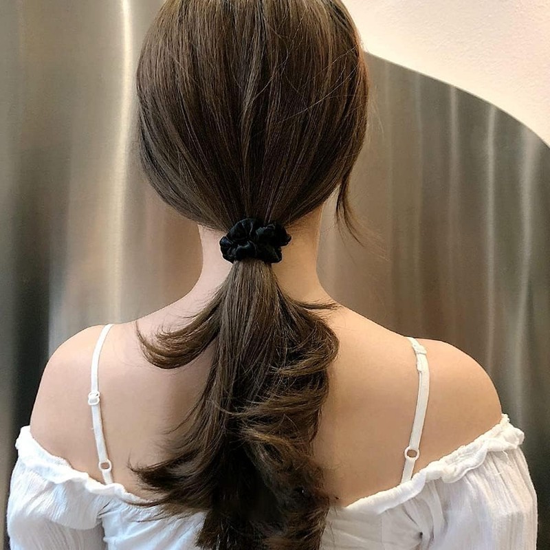 12Pcs Thin Floral Hair Ties, Soft Hair Scrunchies Elastic Hair