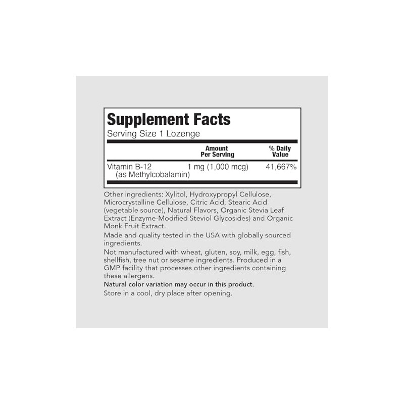 PureFormulas Methyl B-12 1000 mg - 100 Lozenges