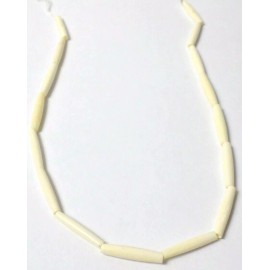 Unbranded 16" Strand Buffalo Cream Vanilla Horn Bone Hair Pipe Tube Beads 25x5mm Old Stock