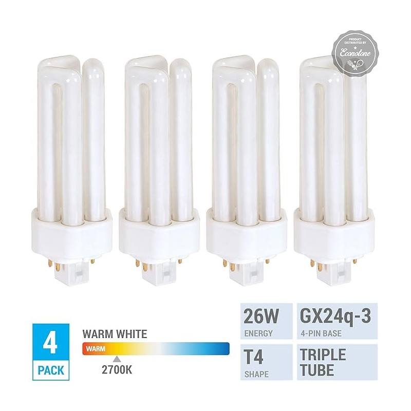 KOR (4 Pack) K20788 - PL26W/3U/4P/841 - Compact Fluorescent Plug-in