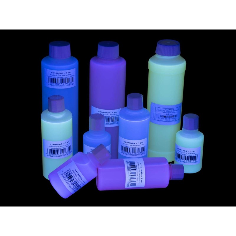 EUROLITE UV-Active Stamp Ink, Transparent Blue, 100 ml, UV-Active Stamp