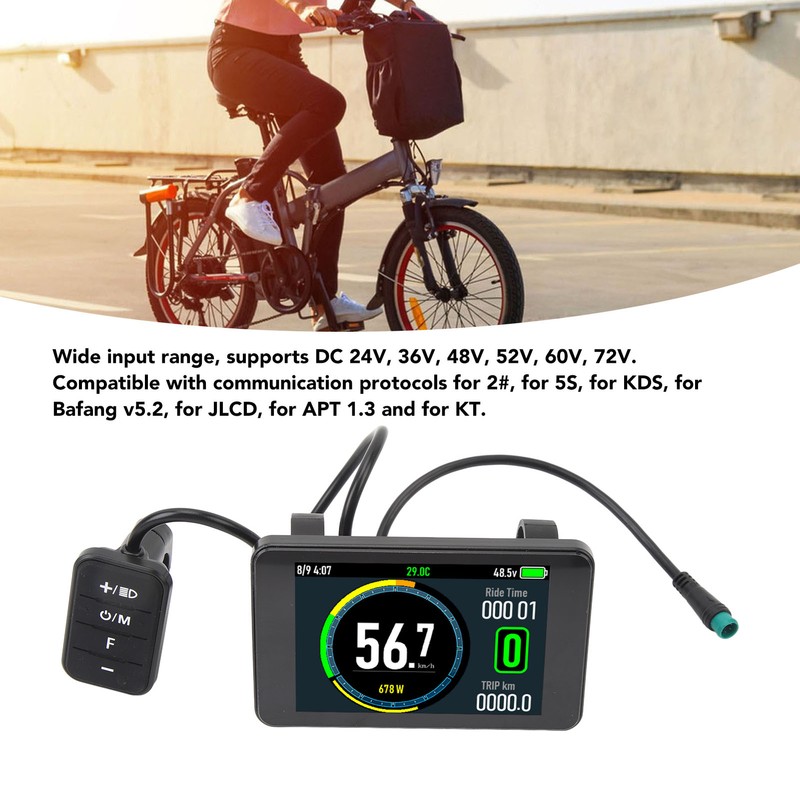 Electric Bicycle T8 LCD Display Colorful Screen 24V 36V 48V