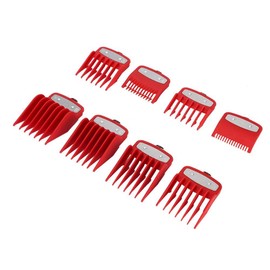 Peinetas Para Cortar El Cabello, 8 Piezas Juego de Peine Guía Para Cortar El Cabello Pinza de Tallado Gradiente Peines Redondos de Corte Fino Para Cortadoras/cortadoras Eléctricas(Red)