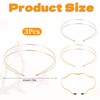 Yuomeaz 3 PCS Thin Metal Headbands, Gold Head Band, Gold