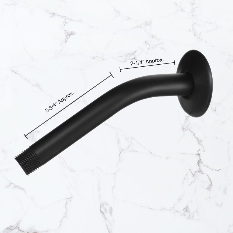 Westbrass 1/2" IPS x 8" Shower Arm, Matte Black, D301-1-62