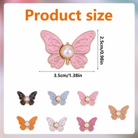 lasuroa 7pcs Butterfly Waist Tighteners for Women, Pants Waistband Button Pins Buckle No Sew No Tools Adjustable Clips Knots Supplies for Loose Jeans Skirts Dress