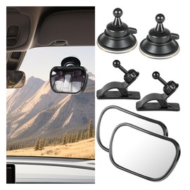 Car Mirror for Baby, Universal Car Interior Rearview Baby Observation Mirror, Shatterproof & Adjustable Safety Seat Rear View Mirror, Wide Angle Convex Mirror for Children (2PCS)