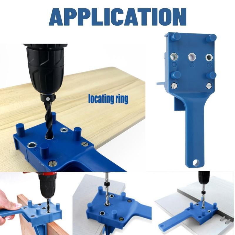 Woodworking Drilling Template 8-Piece Universal Dowel Aid with Adjustable Drill