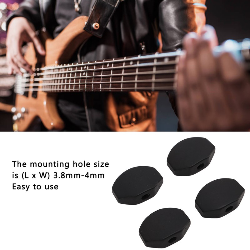 6Set Guitar Tuning Peg Buttons Ebony Metal Tuner Machine Head
