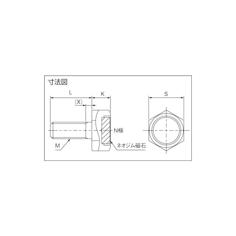 TRUSCO TNBMG-820 Hexagonal Bolt Magnet Holder M8 x S17 x