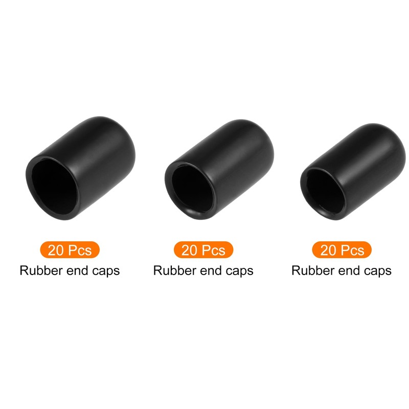 Rebower 60 Pack Screw Thread Protector Cover Rubber End Caps,