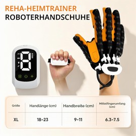 Rehabilitation Gloves, Robotic Rehabilitation Gloves with 4 Training Modes, 9 Intensity Levels, LED Display, Wireless, Stroke, Aid for Home Therapy (Right Hand)